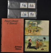 2x early 1900's Comic Cycling postcards and book - both used and franked incl 