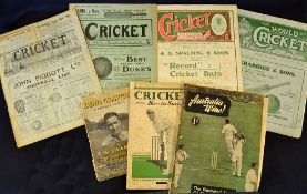 Collection of cricket ephemera from the early 1900's onwards to incl 3x 