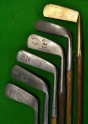 6x assorted putters including a James Annan model, Melville putting cleek, Macpherson Inverness