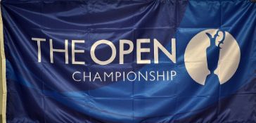 Huge Official Open Golf Championship flag - the flag c/w white lanyard rope overall 35x 70