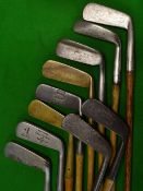 10x assorted putters incl 2x Halley brass blade straight putter, and a flange bottom model by