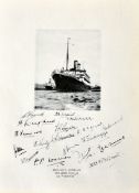 Scarce 1932/33 England v Australia Bodyline Cricket tour signed lithograph print - with 18 x England