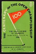 1960 Centenary Open Golf Championship programme played at St Andrews and won by Kel Nagle, some