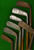 7x assorted putters including a Nicoll straight blade, a bent neck Accurate putter, a JB Halley