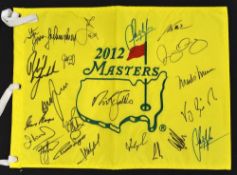2013 U.S Masters Golf Championship signed pin flag - signed by the winner Adam Scott - 13 x 17.5