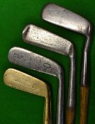 4x assorted putters including a Gibson Fairlie's anti shank wing toe model, Thompson of Girvan