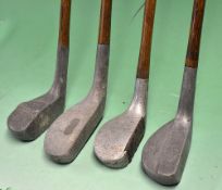 Cassidy V Patent alloy mallet head putter with raised aiming line, a Mills X model longnose mallet