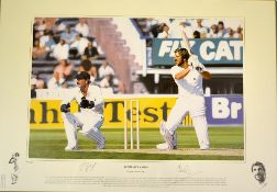 1981 Ian Botham signed limited edition cricket print titled 