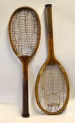 2x Patent wooden tennis rackets to include Slazenger's 
