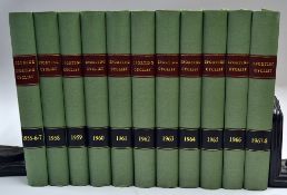 Fine set of Coureur/Sporting Cyclists Magazines bound volumes from 1955 to 1968 - to incl the