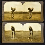 James Braid 5x Open Golf Champion - 2x Stereoscope photographs titled 