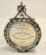 Fine 1885 Inveraray Curling Club large silver medallion - made by Muirhead and Arthur hallmarked