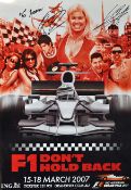 2007 Australian F1 Grand Prix signed motor racing poster -signed by Giancarlo Fisichella ING Renault