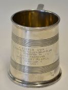 1913 Aberdare Valley Golf Club silver tankard - hallmarked Atkin Bros Sheffield 1899 and engraved 