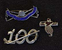 3x various golfing pins to include one advertising 