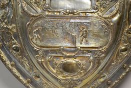 Fine Elkington & Co London silver plate tennis shield c.1890 - a highly decorative and impressive