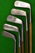 5x assorted putters to incl a wry neck stamp 'Suxex', Tom Stewart goose neck, 2 x L model putters