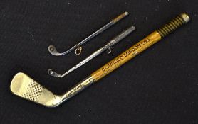 Clarnico London sweet tin in the shape of a golf club c/w several little round sweets, plus 2x