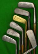 5x assorted blade putters to incl a Clark of Kinghorn stainless straight blade, bent neck stamp A