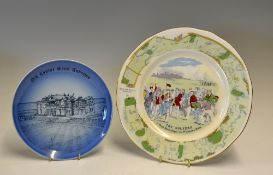 1978 Open Golf Championship St Andrews Commemorative Bone China Wall Plate - blue and white 
