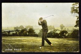 James Braid Five Times Open Golf Champion colour golfing postcard - issued by Millar Lang Ltd Art