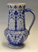 Rare Westerwald blue stoneware cricket water jug c. 1890 - moulded in relief with five cricket