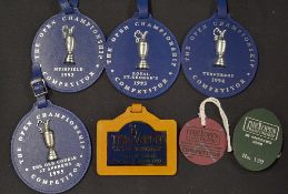 Collection of Open Golf Championship Competitors Leather Bag Tags from 1992 onwards to include '92