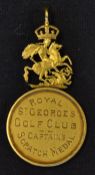 1907 Royal St George's Golf Club 15ct gold medal - engraved on the obverse 