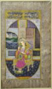 India fine pair of miniature paintings, probably modern and displaying a King and a Queen seated.