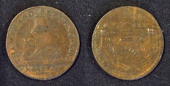 18th Century Thames and Severn Canal Copper Token The first canal linking the two rivers thus