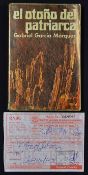Gabriel García Márquez (1927 - 2014) Signed Book 'El otoño del patriarca' 1975 1st edition, 'The