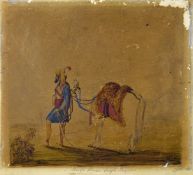 Anglo Sikh wars - Watercolour of Dhyan Singh Dogra by British Officer an original watercolour of