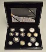 2011 The United Kingdom Silver Proof Coin Set consisting of £5, 3x £2 (with fine gold plate), 3x £1,