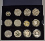 Mixed Selection of Coins consisting of 2009 Charles Darwin £2, England silver £1, Golden Wedding