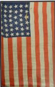 39 Star American Flag printed on cotton, some parting of cotton, an unofficial flag measuring 60 x