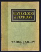 C.1920s Waring & Gillow Silverware, Clocks & Statuary Catalogue Oxford Street, London. A large
