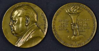 1945 Winston Churchill Victory Medallion a large fine impressive Victory medallion. Obverse;