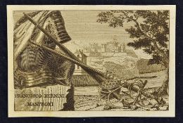18th Century Cartographer & Printer Francesco Bernini Manfroni Engraving based in Trento, Northern