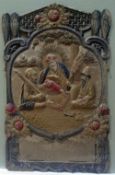 India and Punjab – C.1920s Guru Nanak Plaque a hand painted moulded plaque depicting the founder