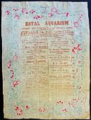 Entertainment Royal Aquarium Summer & Winter Gardens c.1880-90s Tissue Programme Westminster,