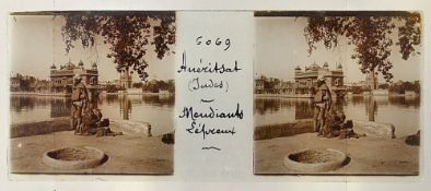 India Amritsar - A glass negative of the Golden temple of Amritsar C.1900s a very rare view glass