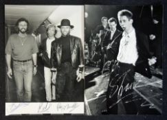 Bee Gees black and white press photographs of the three ‘Gees’ each signed in various biros,