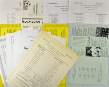 1990s onwards Sheffield Wednesday reserve football programmes mostly single sheets, teams