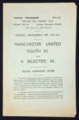 Scarce football programme for Bobby Noble's first game for United played in North Wales, 1961/62