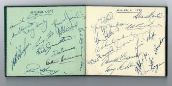 1958 Rugby International Autograph book - featuring team pages of signatures for touring