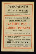 1946 Cardiff Past vs Cardiff Present Grand Rugby Match Programme - 