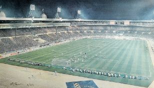 1991 England v Germany Colour Print number 2/250 played at Wembley date 11 Sept, mounted, framed and