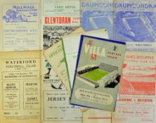 Selection of Irish fixture football programmes to include 1951 Aston Villa v Shamrock Rovers,