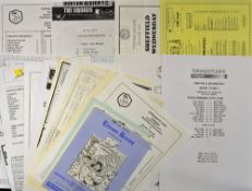 1990s onwards Sheffield Wednesday reserve football programmes mostly single sheets, teams include