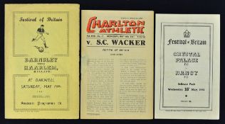 1951 Festival of Britain football programmes to include Barnsley v Haarlem (Holland) date 19 May,